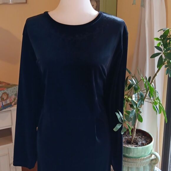 Charter Club Velvet Embroidered Evening  Dress. Velvet. Maxi. Black Tie - Picture 2 of 13